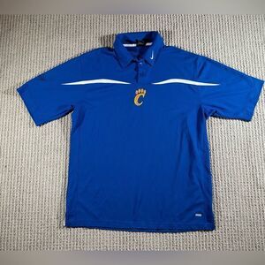 Vintage Cal Sate Golden Bears Nike Dri Fit Team Issue Blue Gold Polo Shirt Large